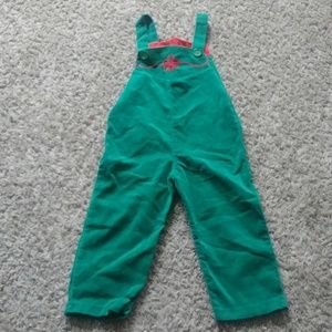 Vintage Piccolo Holiday Green Velvet Overalls